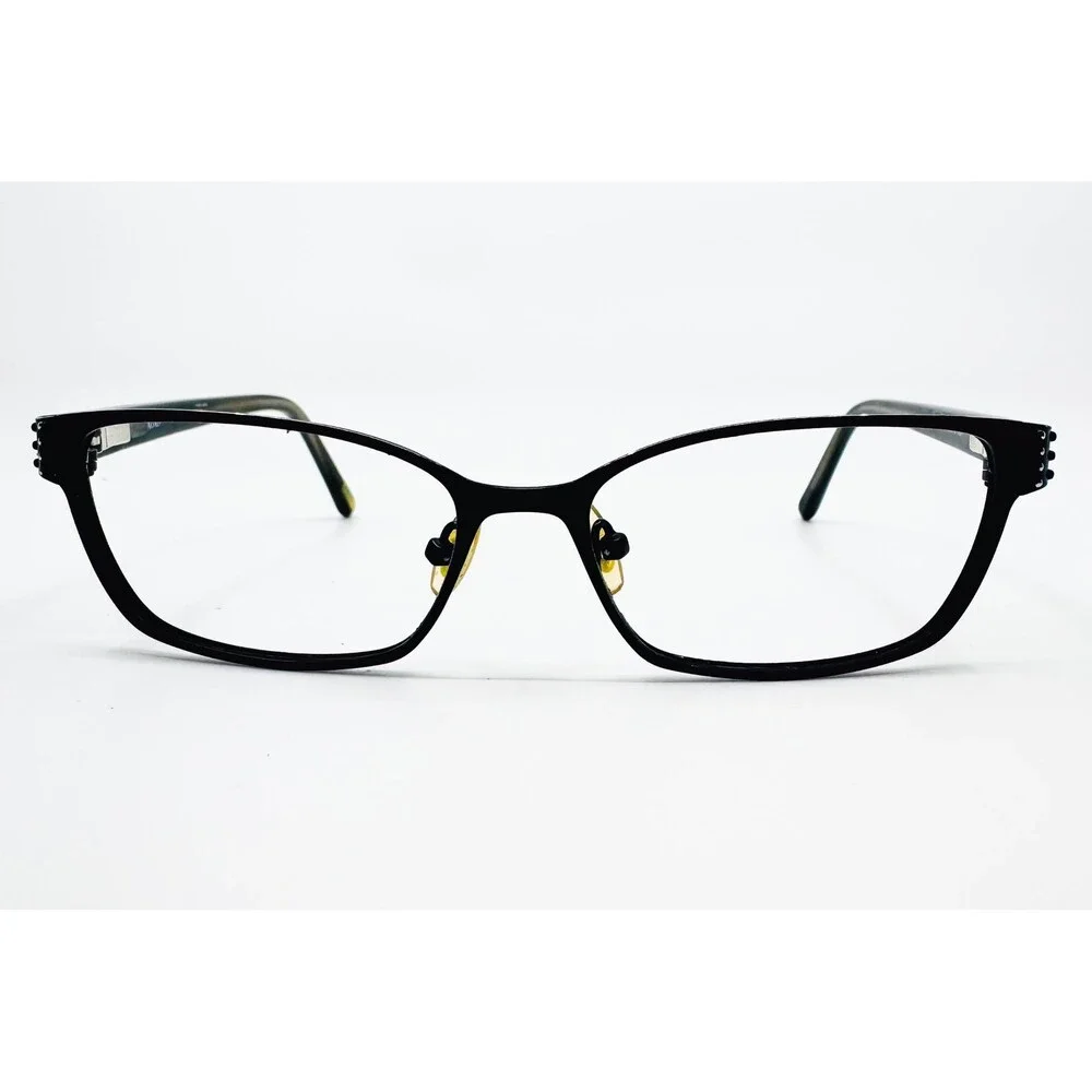 XOXO Eyeglasses Frames Womens Black Teal Studded Rectangle 52-15-135